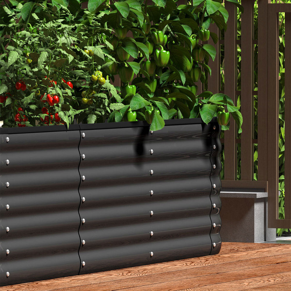 Livsip 9-IN-1 Raised Garden Bed Modular Kit Planter Oval Galvanised Steel 56CM H