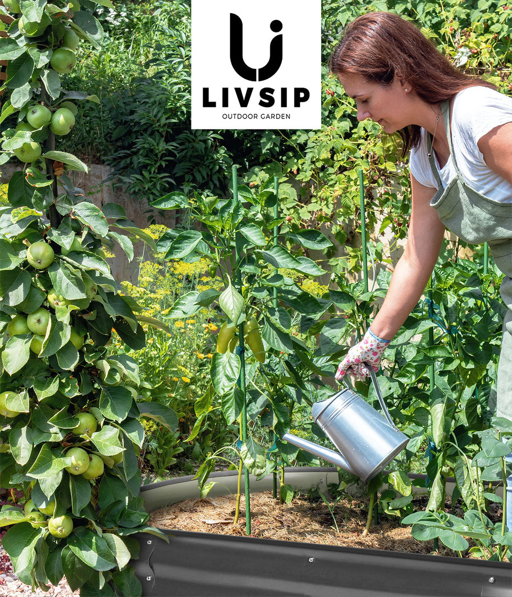 Livsip 9-IN-1 Raised Garden Bed Modular Kit Planter Oval Galvanised Steel 56CM H