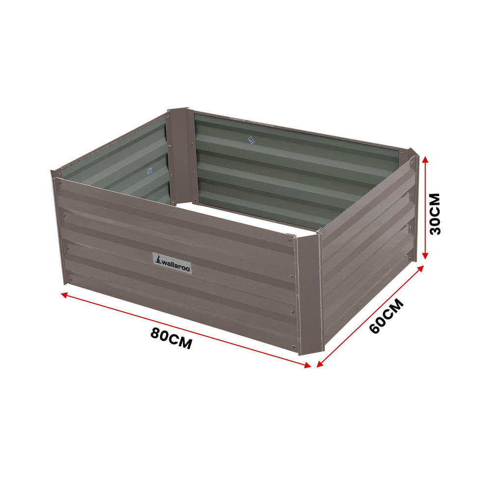 Wallaroo Garden Bed 80 x 60 x 30cm - Grey