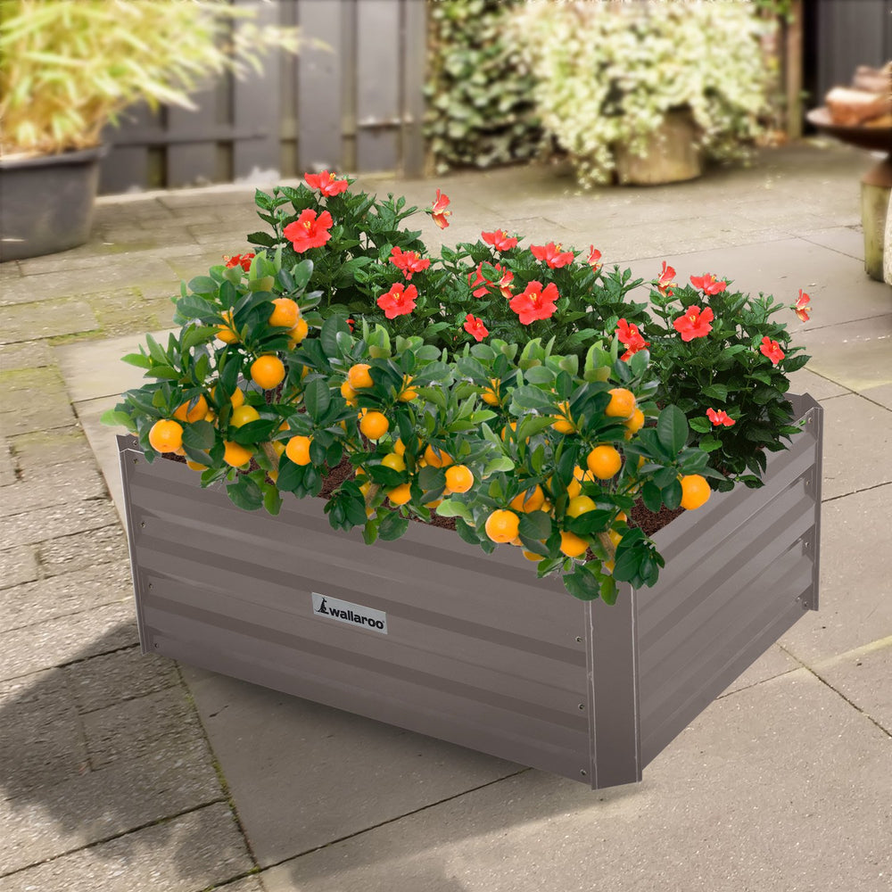 Wallaroo Garden Bed 80 x 60 x 30cm - Grey