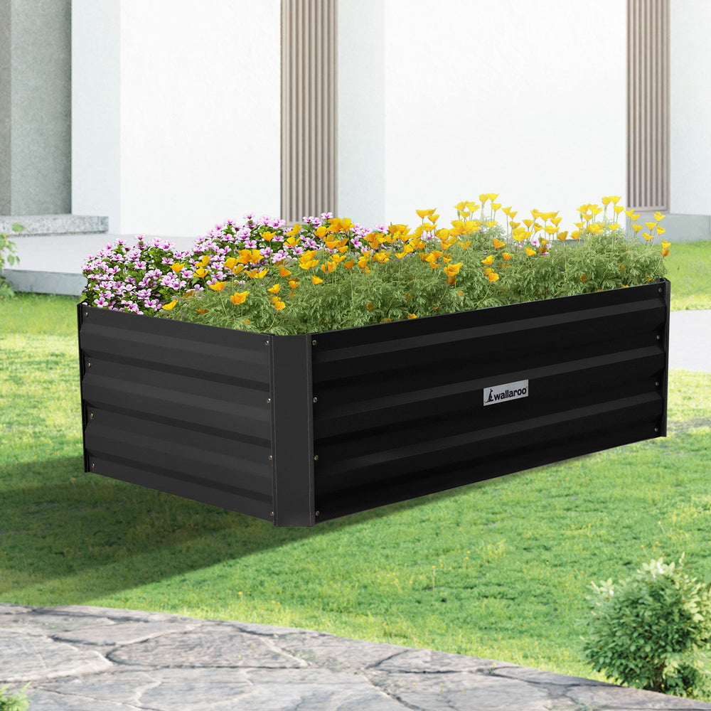 Wallaroo Garden Bed 100 x 60 x 30cm - Black