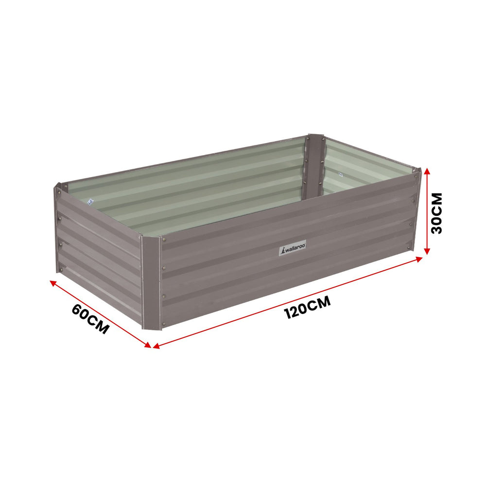 Wallaroo Garden Bed 120 x 60 x 30cm - Grey