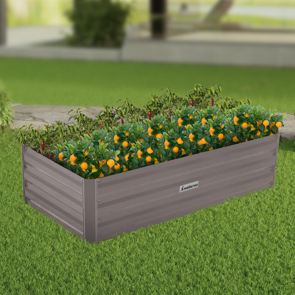 Wallaroo Garden Bed 120 x 60 x 30cm - Grey