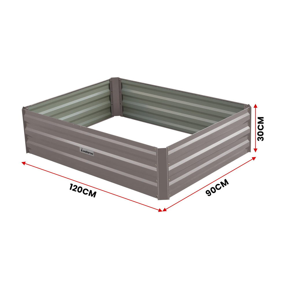 Wallaroo Garden Bed 120 x 90 x 30cm - Grey