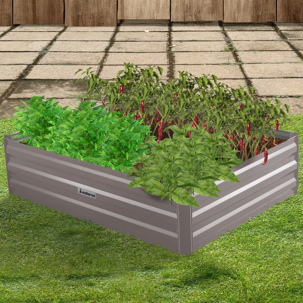 Wallaroo Garden Bed 120 x 90 x 30cm - Grey