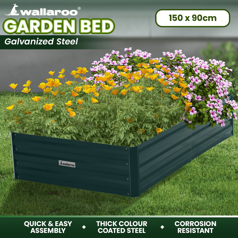 Wallaroo Garden Bed 150 x 90 x 30cm - Green