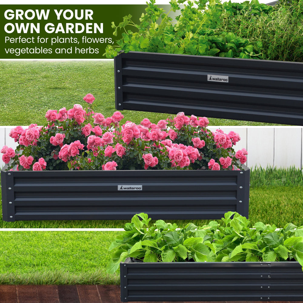 Wallaroo Garden Bed 240 x 120 x 30cm - Black