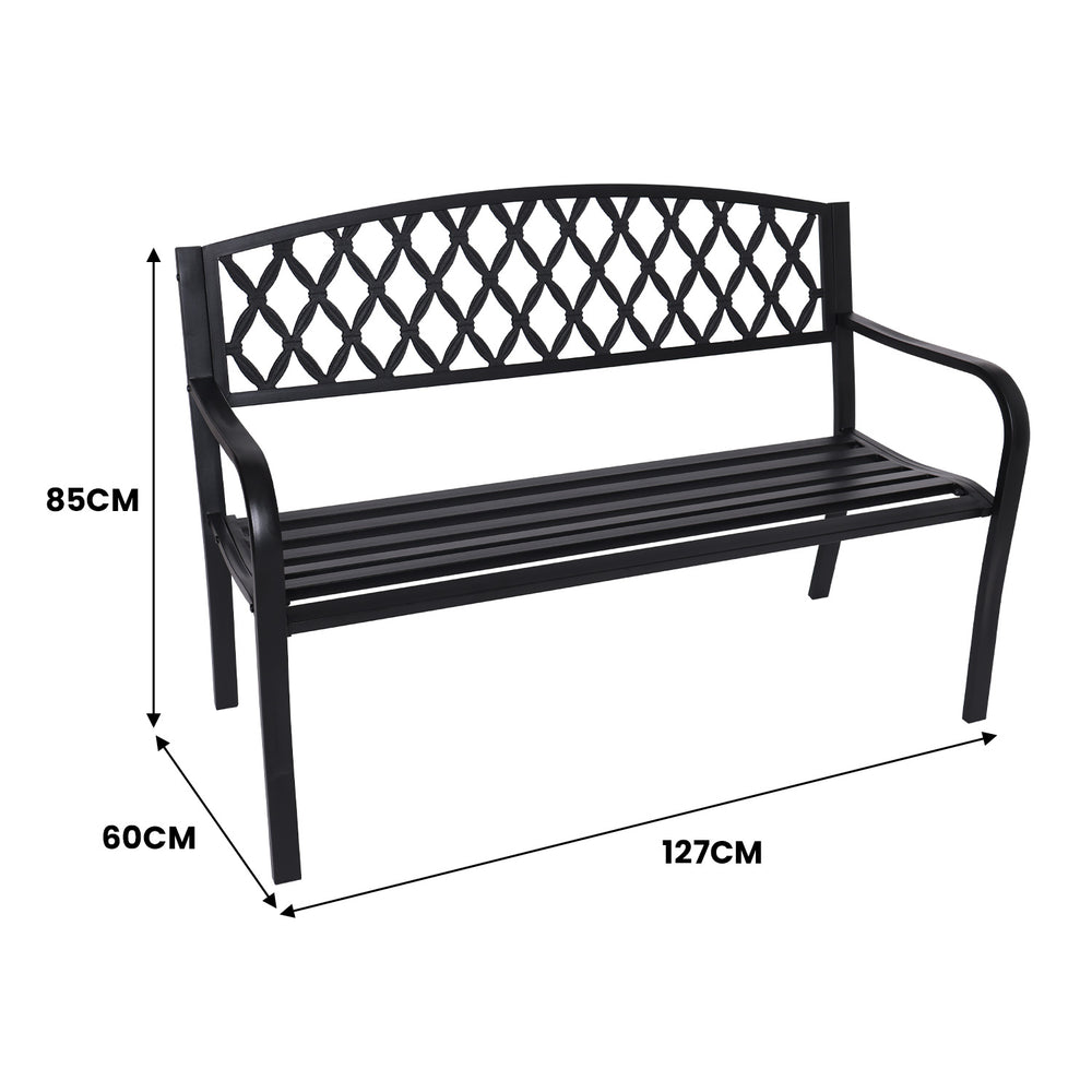 Wallaroo Steel Outdoor Garden Bench - Diamond