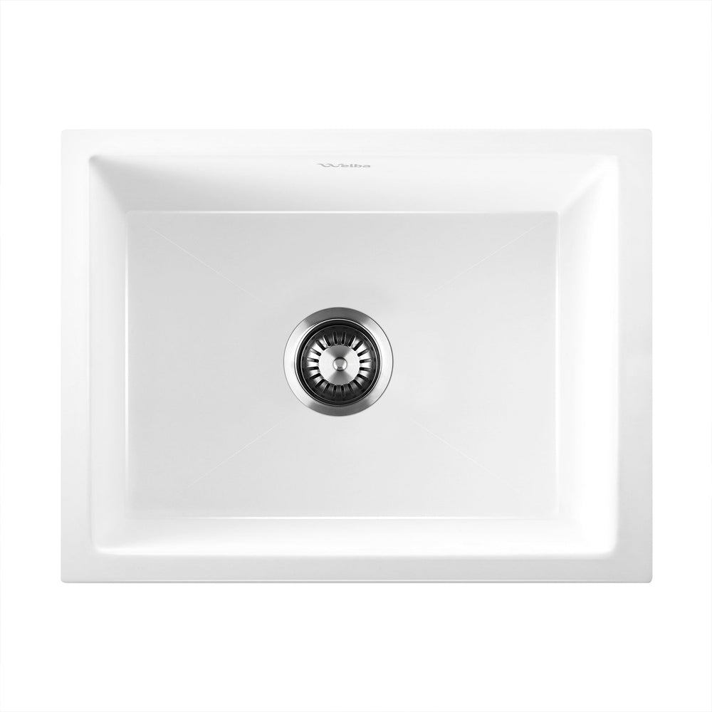 Welba Stone Granite Kitchen Sink Bathroom Basin Sink Under/Top Mount Single Bowl