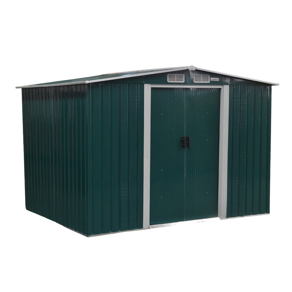 Wallaroo 6ft x 8ft Garden Shed Spire Roof Outdoor Storage - Green