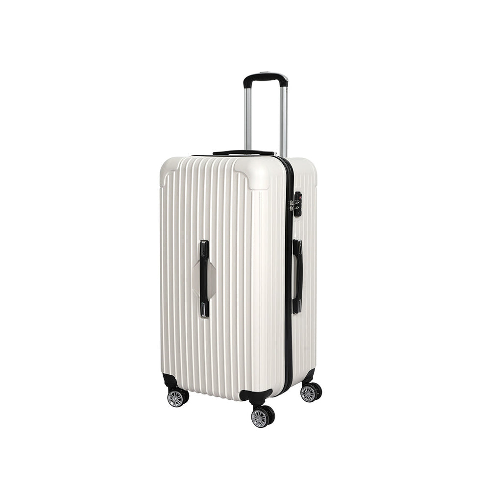 Slimbridge 28&quot; Trunk Luggage Travel Suitcase Travelling Large TSA 4 Wheels White