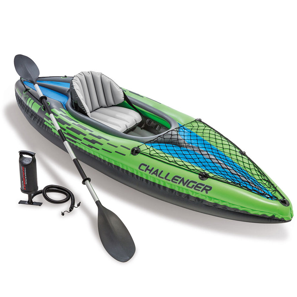 Intex Inflatable Kayak Boat K1 Sports Challenger 1 Seat Person Floating Oar Lake