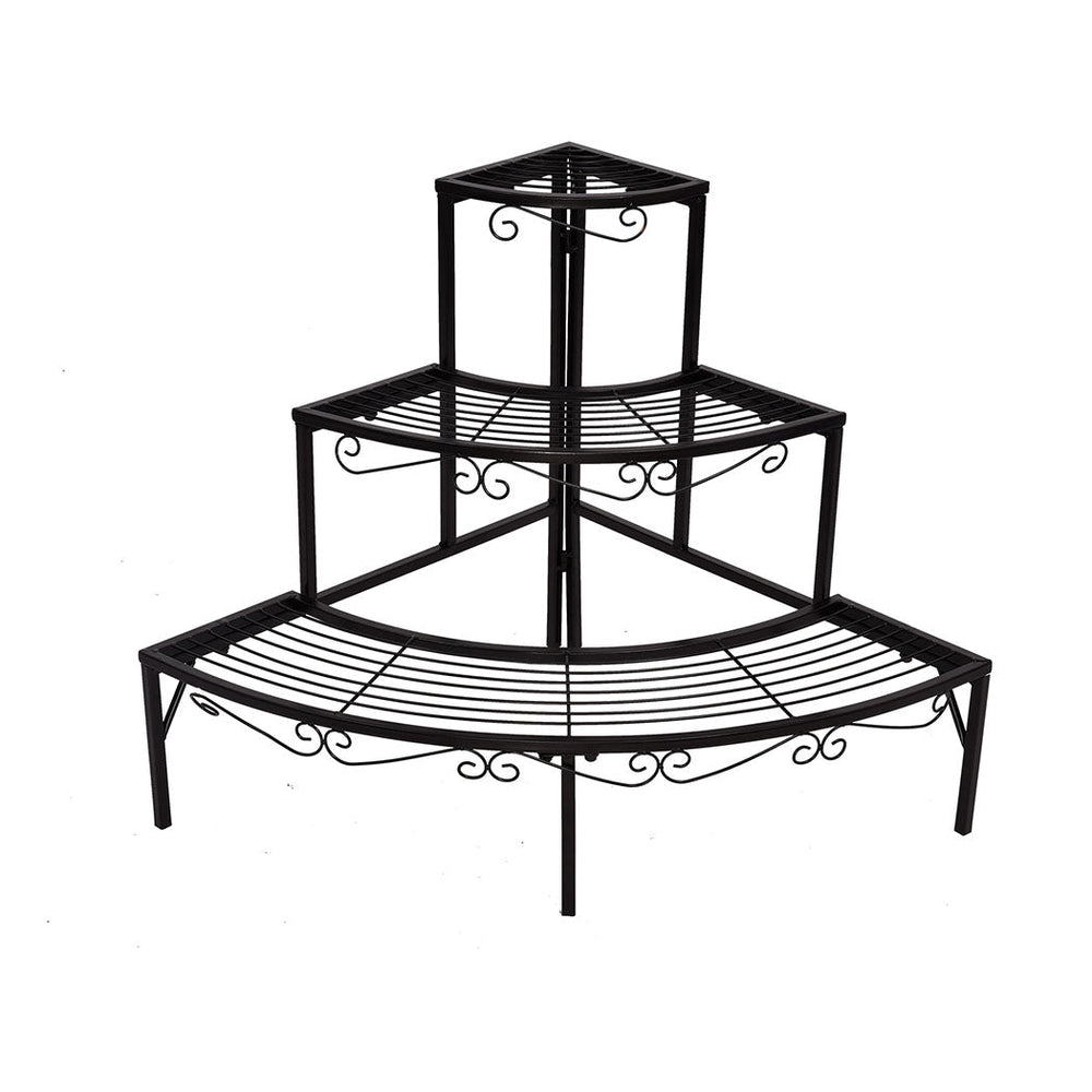 Levede Outdoor Indoor Pot Plant Stand Garden Metal 3 Tier Planter Corner Shelf