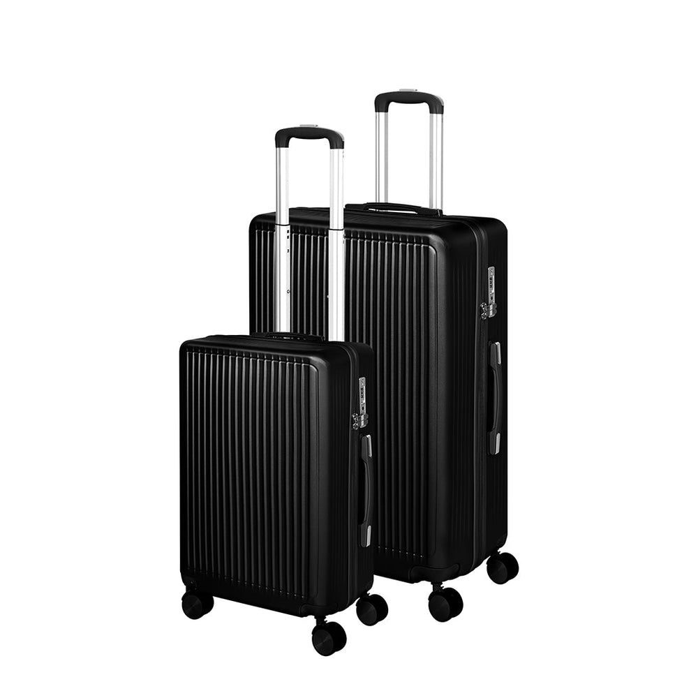 Slimbridge Luggage Suitcase Trolley Set Travel Lightweight 2pc 20&quot;+28&quot; Black