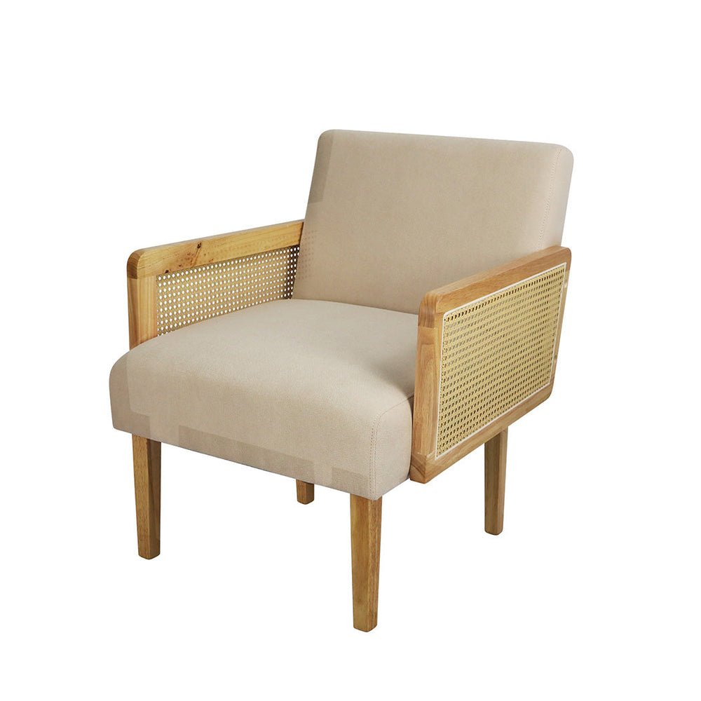 Levede Rattan Armchair Couch Sofa Chair Lounge Side Chairs Mid-Century Natural