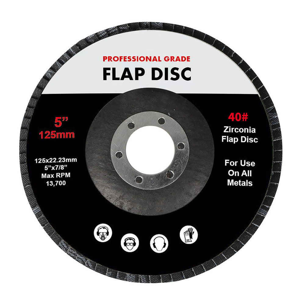 Traderight Flap Discs 125mm 5&quot; Zirconia Sanding Wheel 40# Sander Grinding x50
