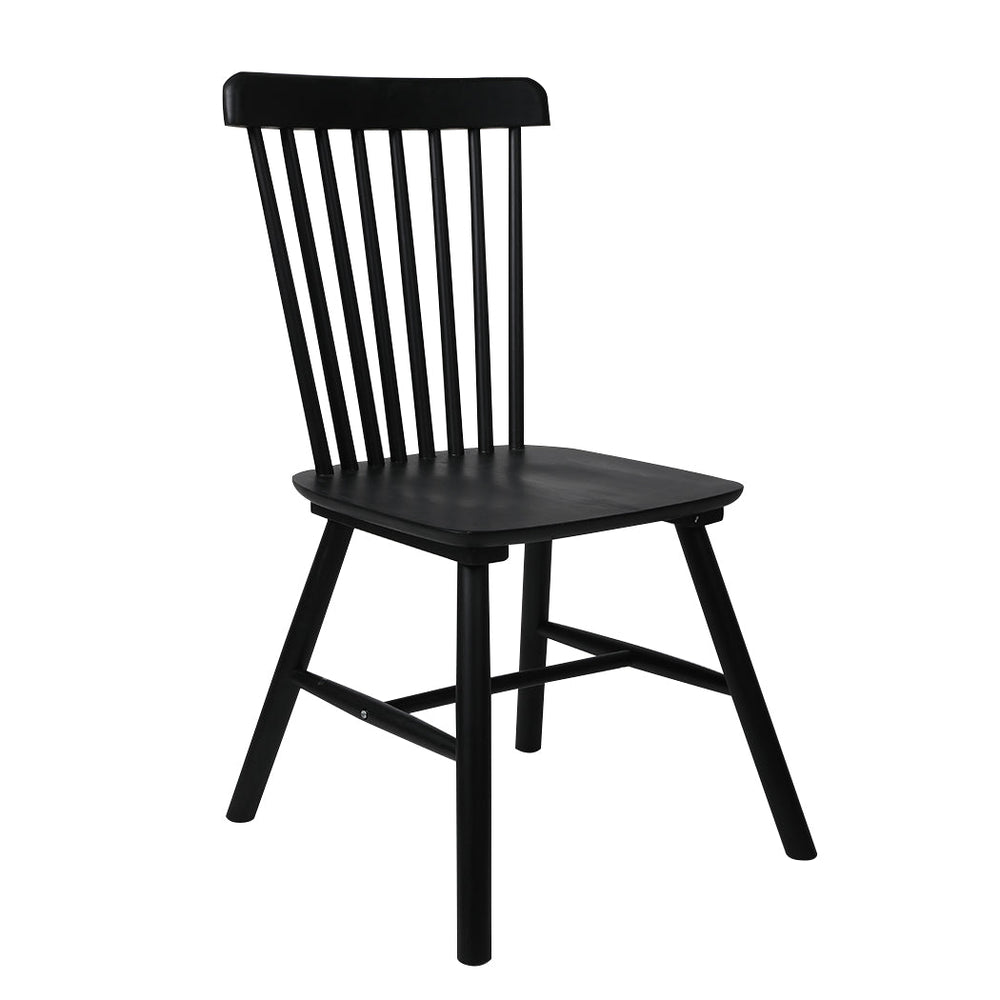 Levede 2x Dining Chairs Kitchen Winsor Chair Natural Wood Cafe Lounge Seat Black