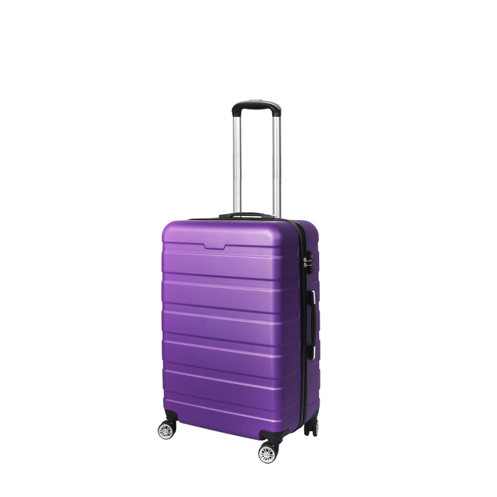 Slimbridge 24&quot; Luggage Case Suitcase Travel Packing TSA Lock Hard Shell Purple