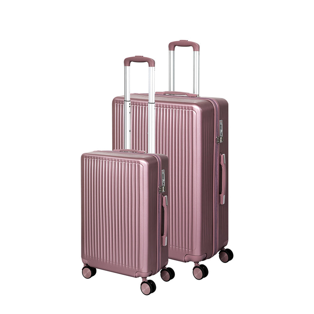 Slimbridge Luggage Suitcase Trolley Set Travel Lightweight 2pc 20&quot;+28&quot; Rose Gold