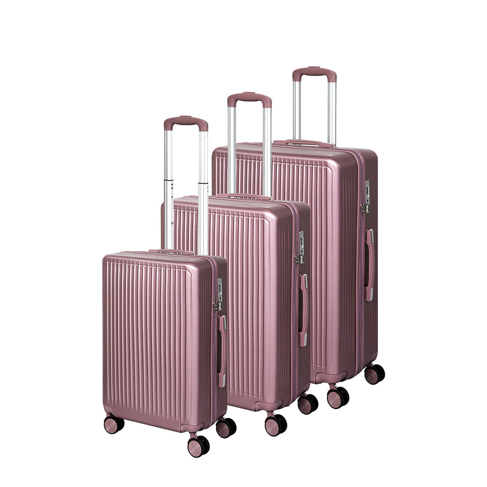 Slimbridge Luggage Suitcase Trolley Set Travel TSA 3pc 20&quot;+24&quot;+28&quot; Rose Gold