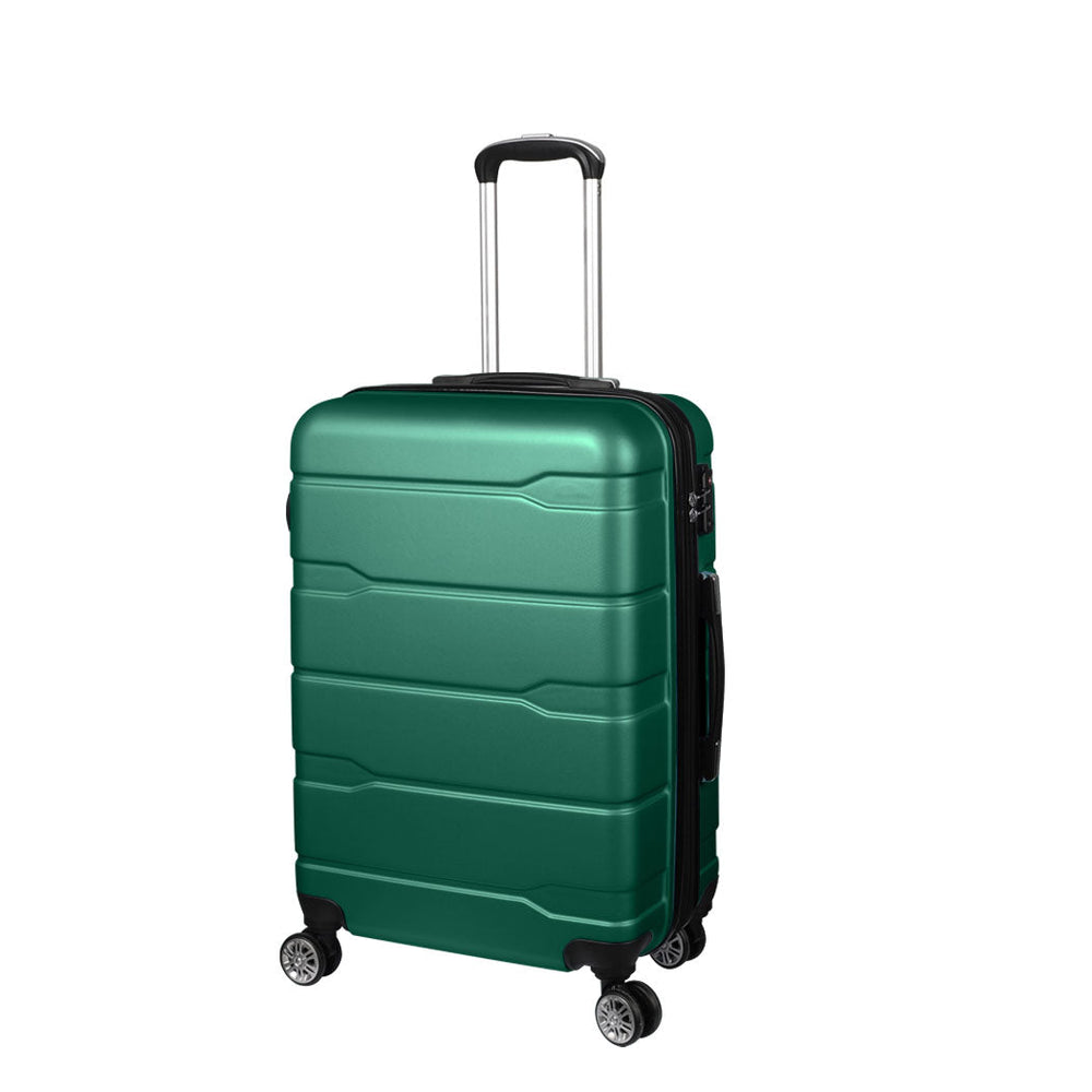 Slimbridge 24&quot; Inch Expandable Luggage Travel Suitcase Case Hard Shell TSA Green