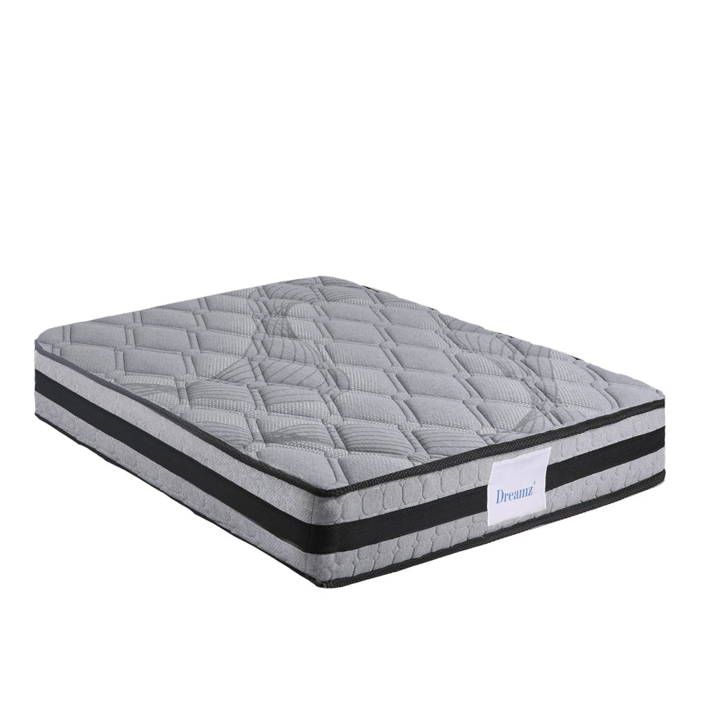 Dreamz Spring Mattress Bed Pocket Egg Crate Foam Medium Firm Queen Size 22CM