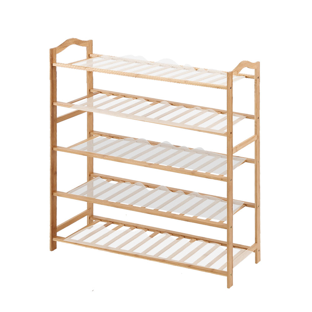 Levede Shoe Rack Bamboo Storage Wooden Organizer Shelf Stand 5 Tiers Layers 90cm