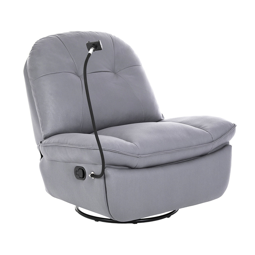 Levede Recliner Chair Lounge 360o Swivel Rocker Sofa Comfy Armchair Lounge Grey