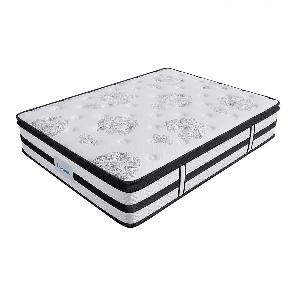 Dreamz Spring Mattress Bed Pocket Egg Crate Foam Medium Firm Super King 35CM