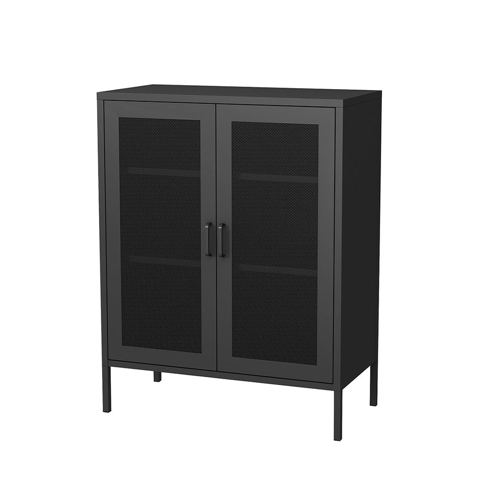 Levede Storage Cabinet Steel Kitchen Cupboard Metal Bookcase Filing Office Black