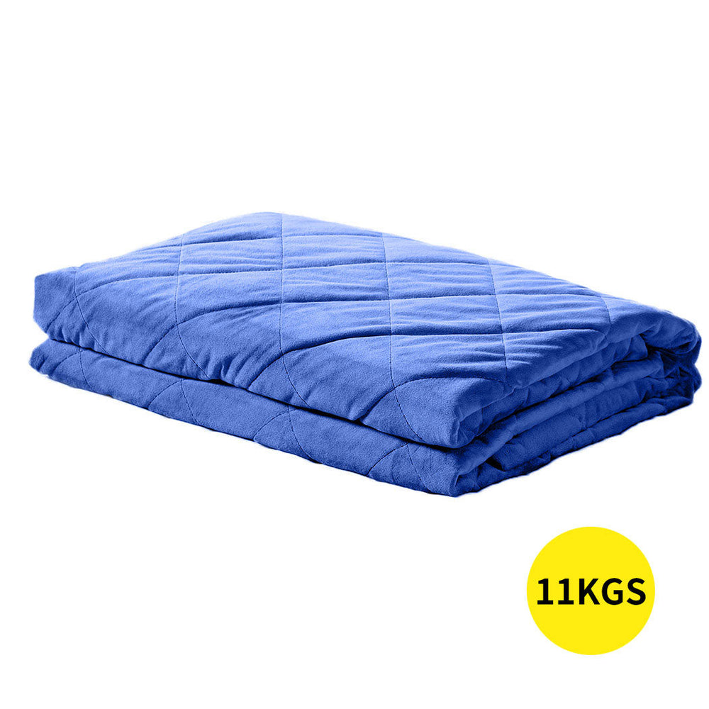 Dreamz 11KG Adults Size Anti Anxiety Weighted Blanket Gravity Blankets Blue