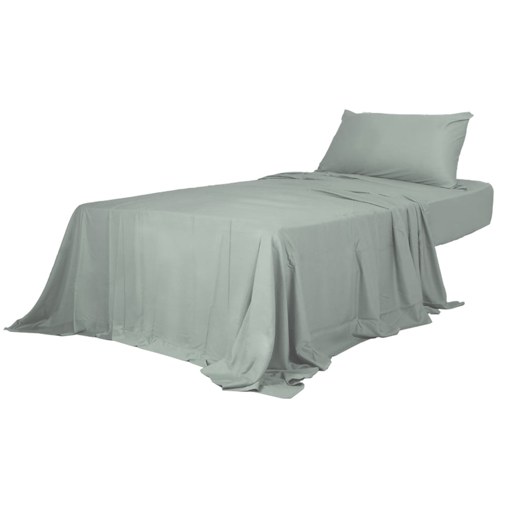 Dreamz Fitted Sheet Set Pillowcase Bamboo King Single Grey Summer 3PCS