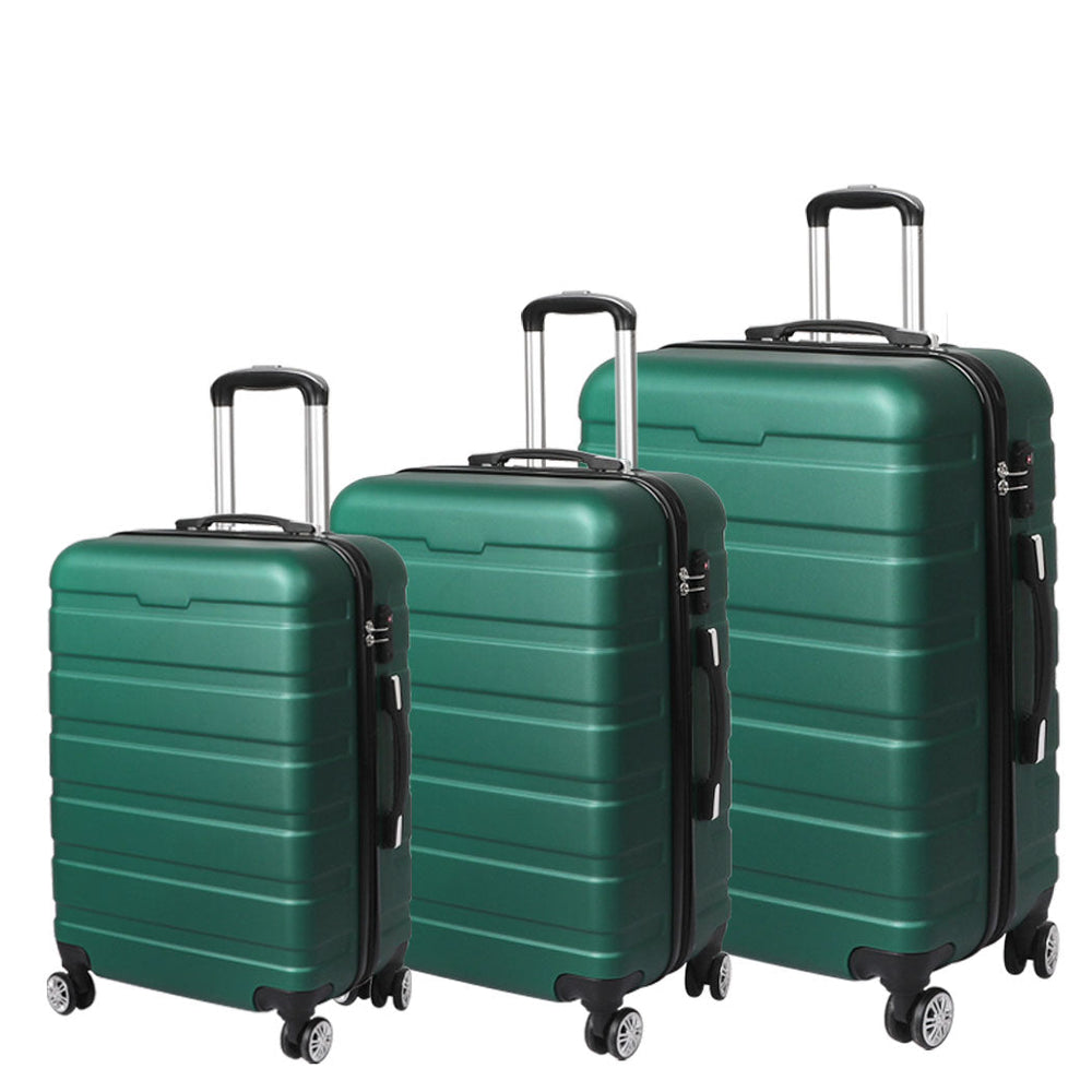 Slimbridge 3PC Luggage sets Suitcase 20&quot; 24&quot; 28&quot; Set Travel TSA Hard Case Green