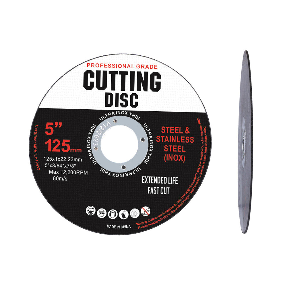 Traderight Cutting Discs 125mm Grinder Steel Flap Cut Off Wheel Thin 100PCS