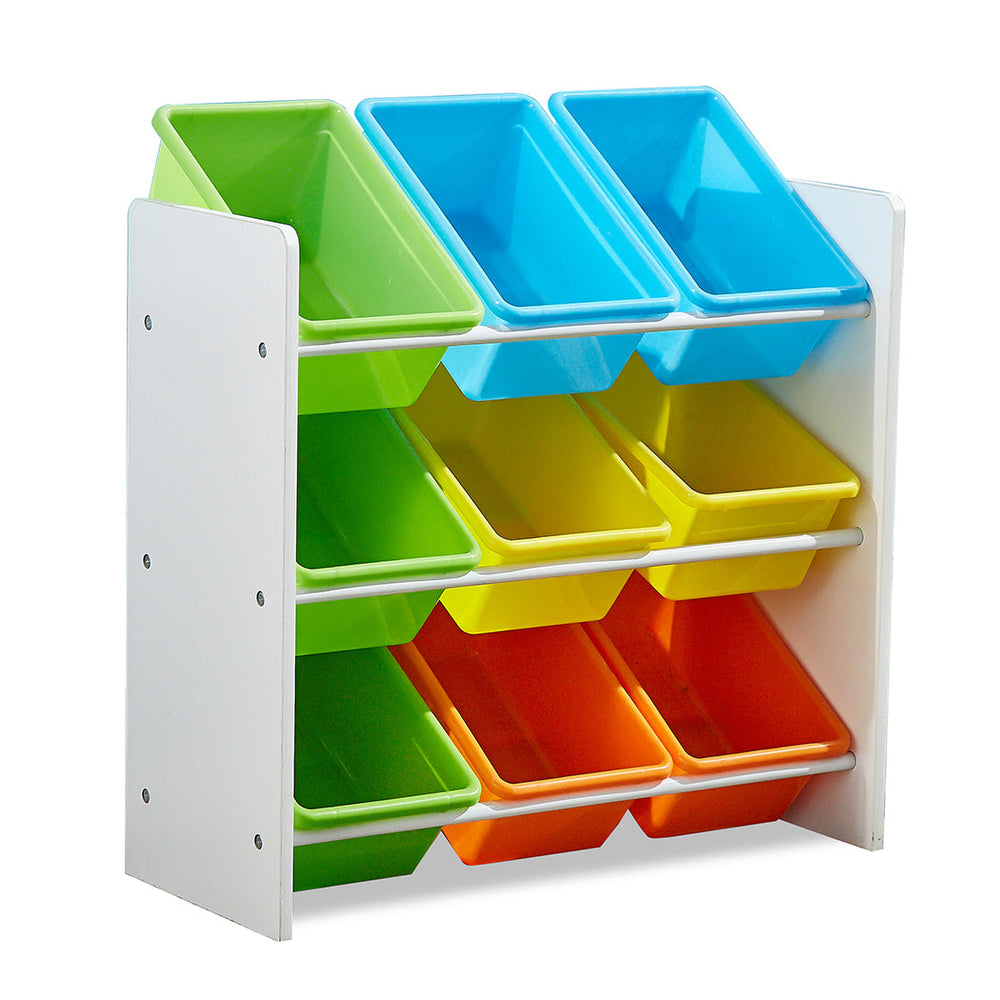 Levede 9 Bins Kids Toy Box Bookshelf Organiser Display Shelf Storage Rack Drawer