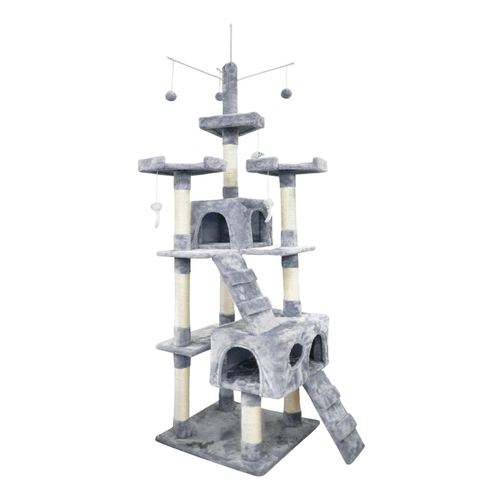 Pawz Cat Tree Scratching Post Scratcher Tower Condo House Furniture Grey 210cm