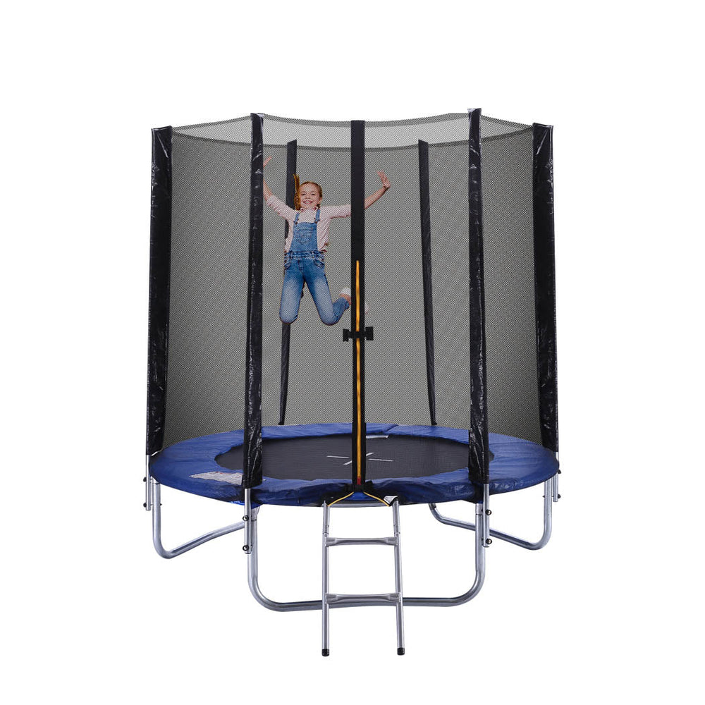 Traderight Group  Trampoline Round Trampolines Enclosure Safety Net Mat Pad Spring Ladder 8FT
