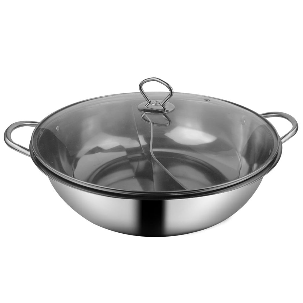Toque Stainless Steel 36cm Twin Mandarin Duck Hot Pot Induction Cookware W/Lid