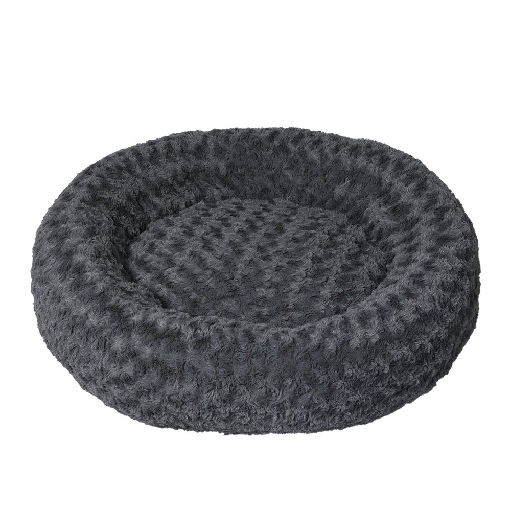 Pawz Calming Dog Bed Warm Soft Plush Pet Cat Cave Washable Portable Dark Grey M