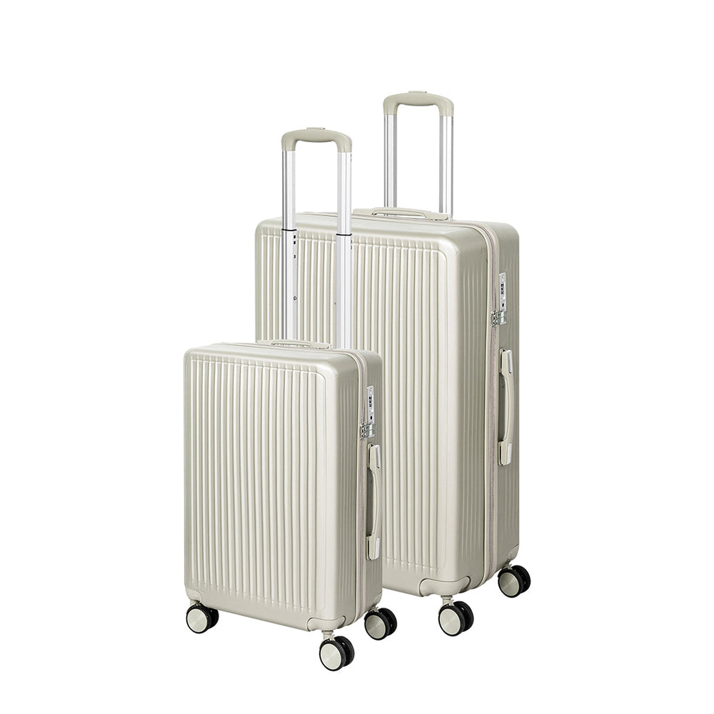 Slimbridge Luggage Suitcase Trolley Set Travel Lightweight 2pc 20&quot;+28&quot; White