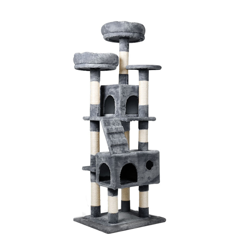 Pawz Cat Trees Scratching Post Scratcher For Large Cats Tower House Grey 141cm