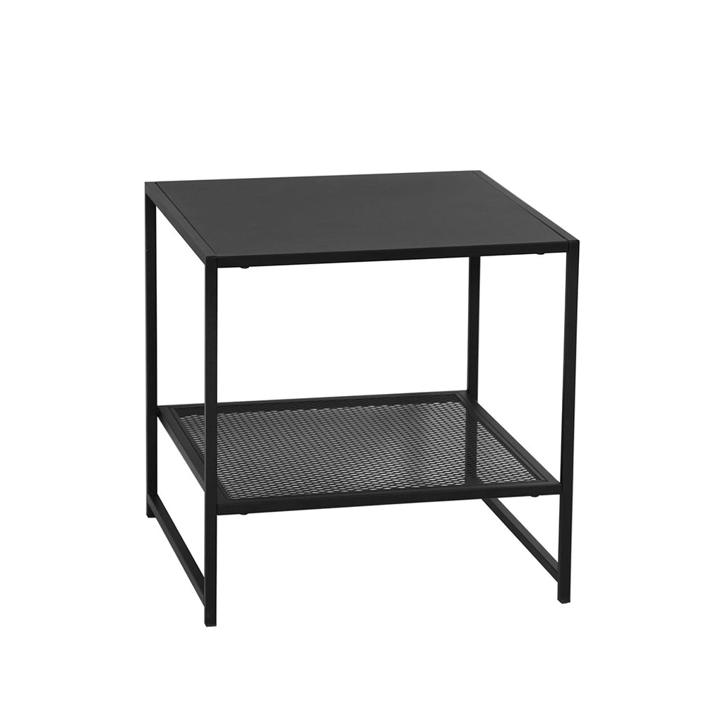 Levede Side Table Sofa End Table Open Design Steel Shelf Compact Storage 2-Tier