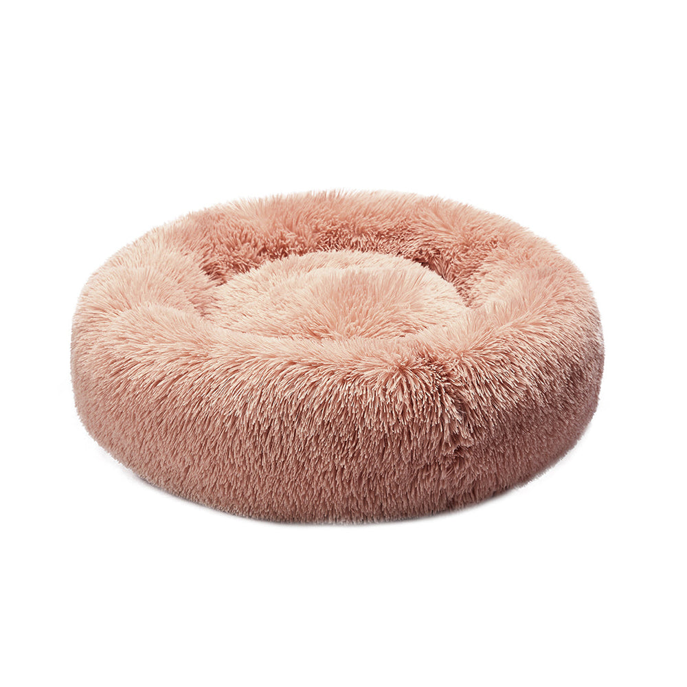 Pawz Pet Bed Cat Dog Donut Nest Calming Kennel Cave Deep Sleeping Pink L