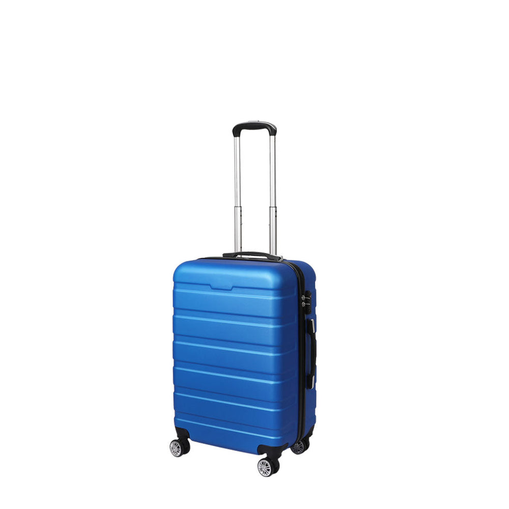 Slimbridge 20&quot; Carry On Luggage Case Suitcase Travel TSA Lock Hard Shell Blue