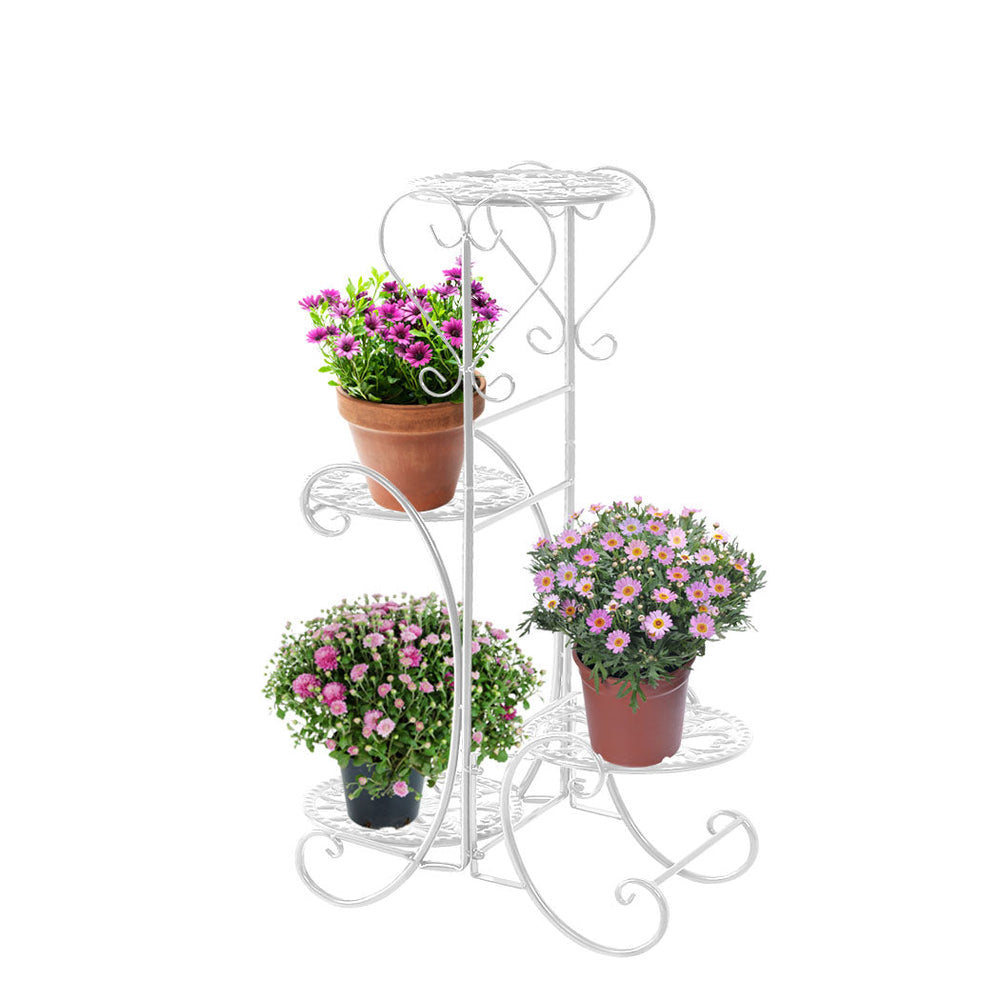 Levede Plant Stand Outdoor Indoor Metal Flower Pots Rack Corner Planter Shelf