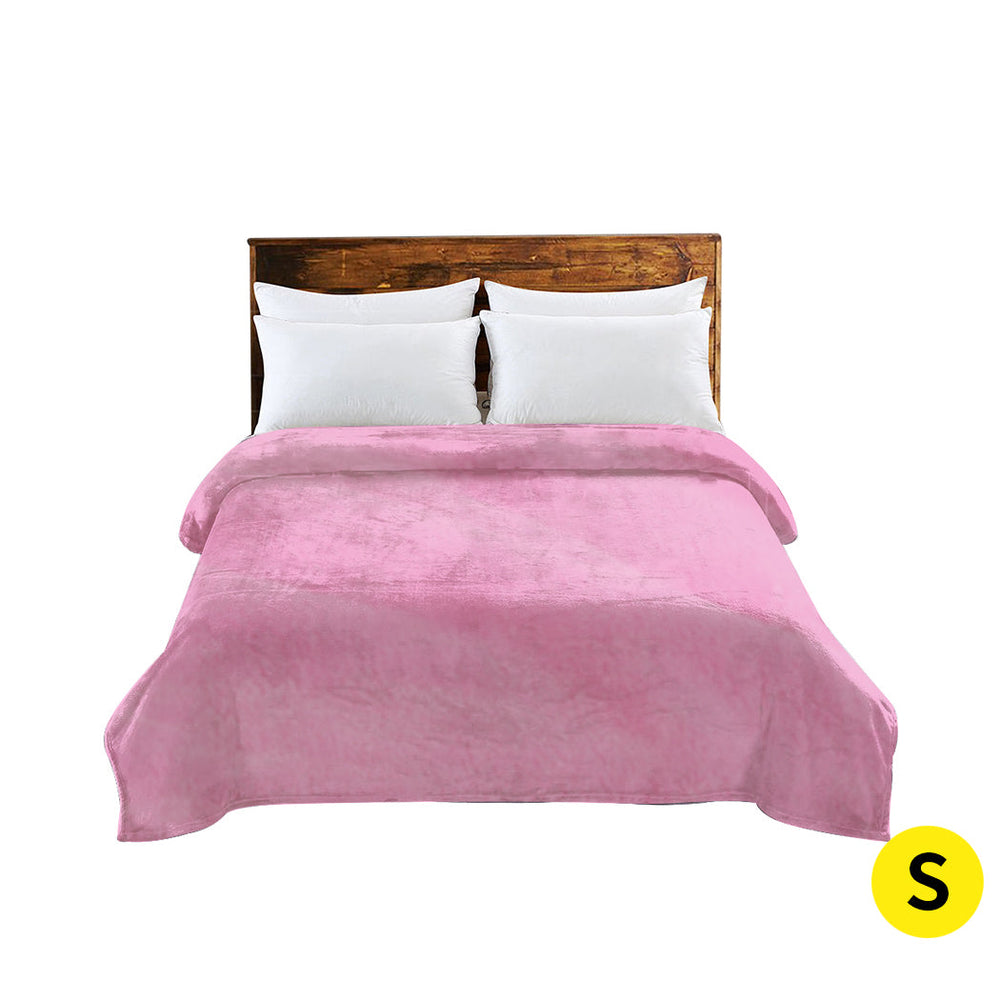Dreamz 320GSM 220x160cm Ultra Soft Mink Blanket Warm Throw in Pink Colour