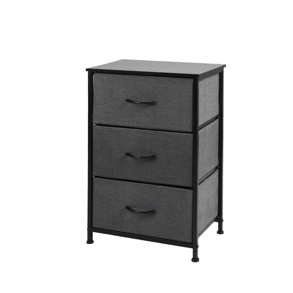 Levede Storage Cabinet Tower Chest of Drawers Dresser Tallboy 3 Drawer Bedside