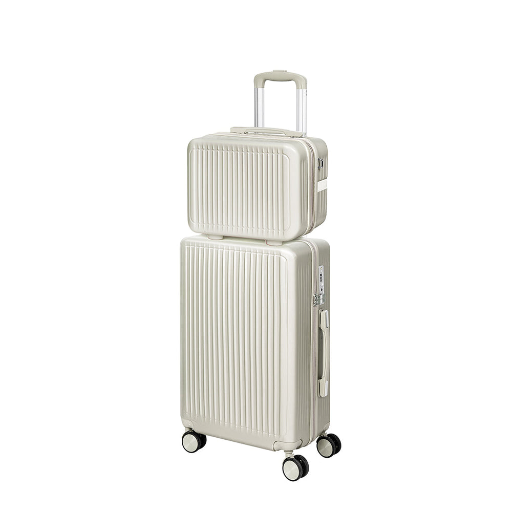 Slimbridge Luggage Suitcase Trolley Set Travel Lightweight 2pc 14&quot;+20&quot; White