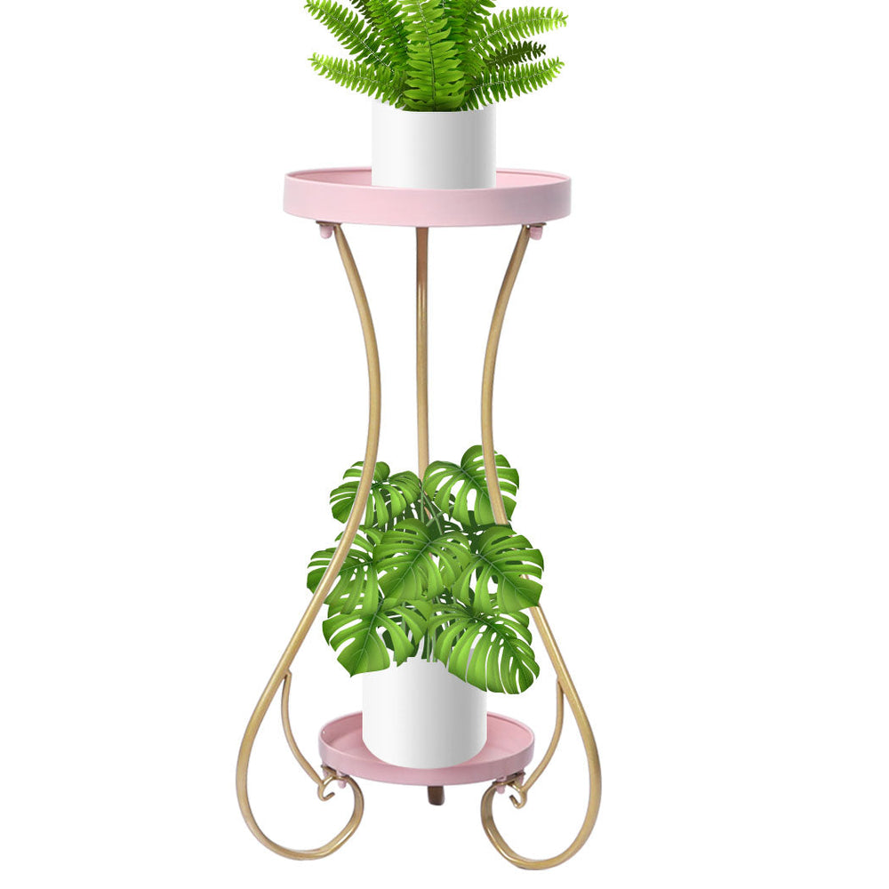 Levede Plant Stand 2 Tiers Outdoor Indoor Metal Flower Pots Rack Garden Shelf