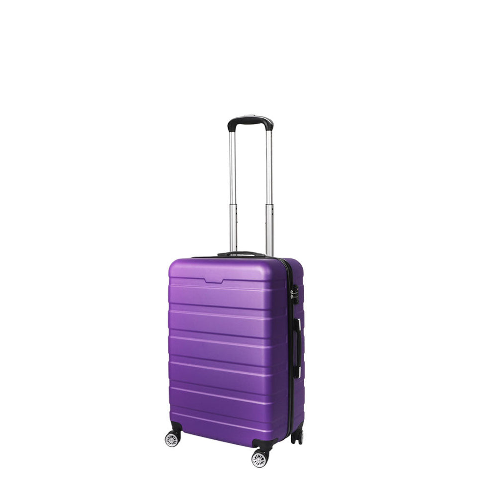 Slimbridge 20&quot; Carry On Luggage Case Suitcase Travel TSA Lock Hard Shell Purple